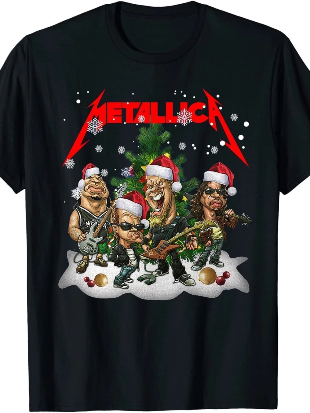 Metallica Christmas Graphic T-Shirt Size XL